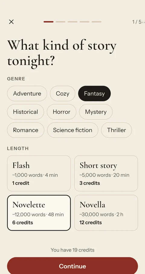 Choosing a genre and length